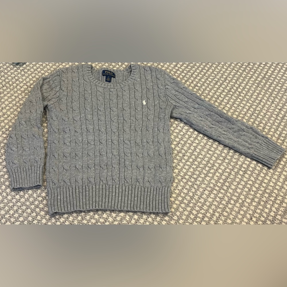 Polo Ralph Lauren Kids Gray Cable Knit Sweater